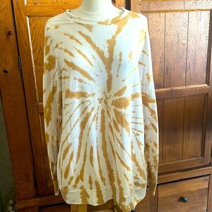 MY STORY Tie Dye Gold & Cream Lightweight SWEATSHIRT🌻Gently worn size MEDIUM😊